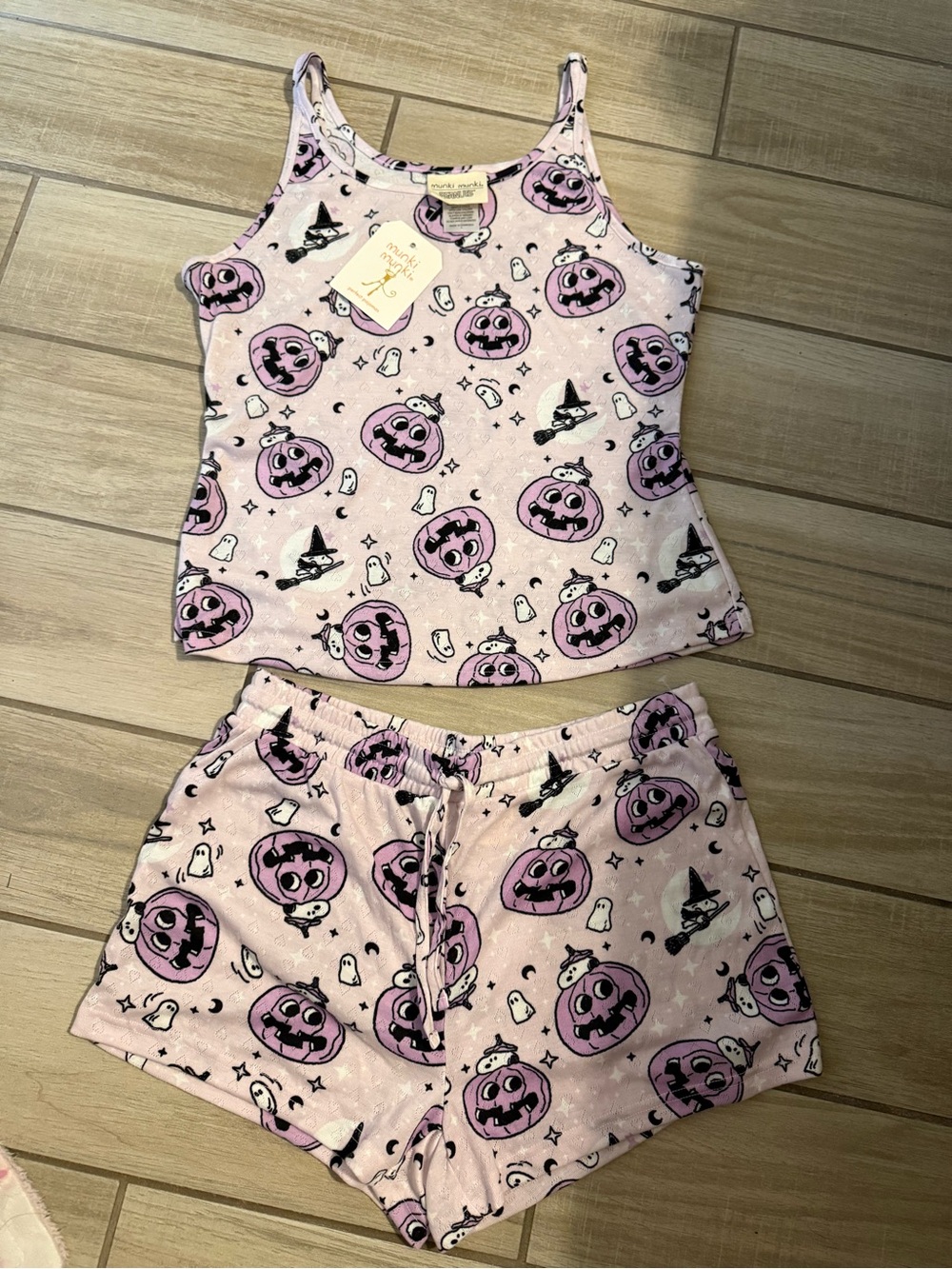 Munki Munki 2 pc Halloween sleep set Size Large NEW